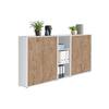 Office Edition B: 213 cm Eichefarben/Weiß - Eichefarben/Weiß, MODERN, Holzwerkstoff (213/113/33cm) - MID.YOU