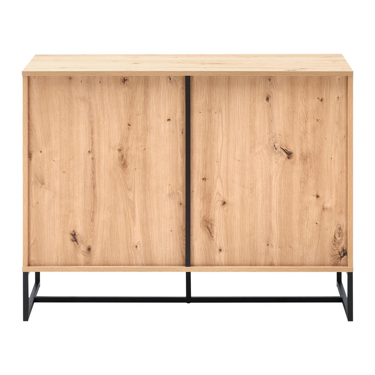 Komoda FOSCA - černá/barvy dubu, Moderní, kov (100/76/40cm) - Bessagi Home