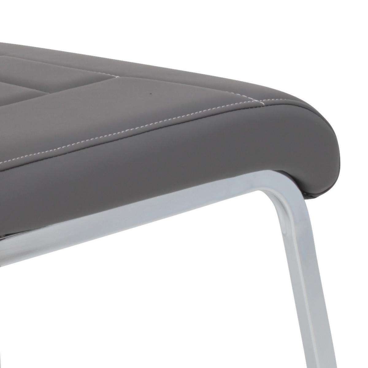 Stuhl-Set Andrea S - Chromfarben/Weiß, MODERN, Textil/Metall (43/100/64cm) - MID.YOU