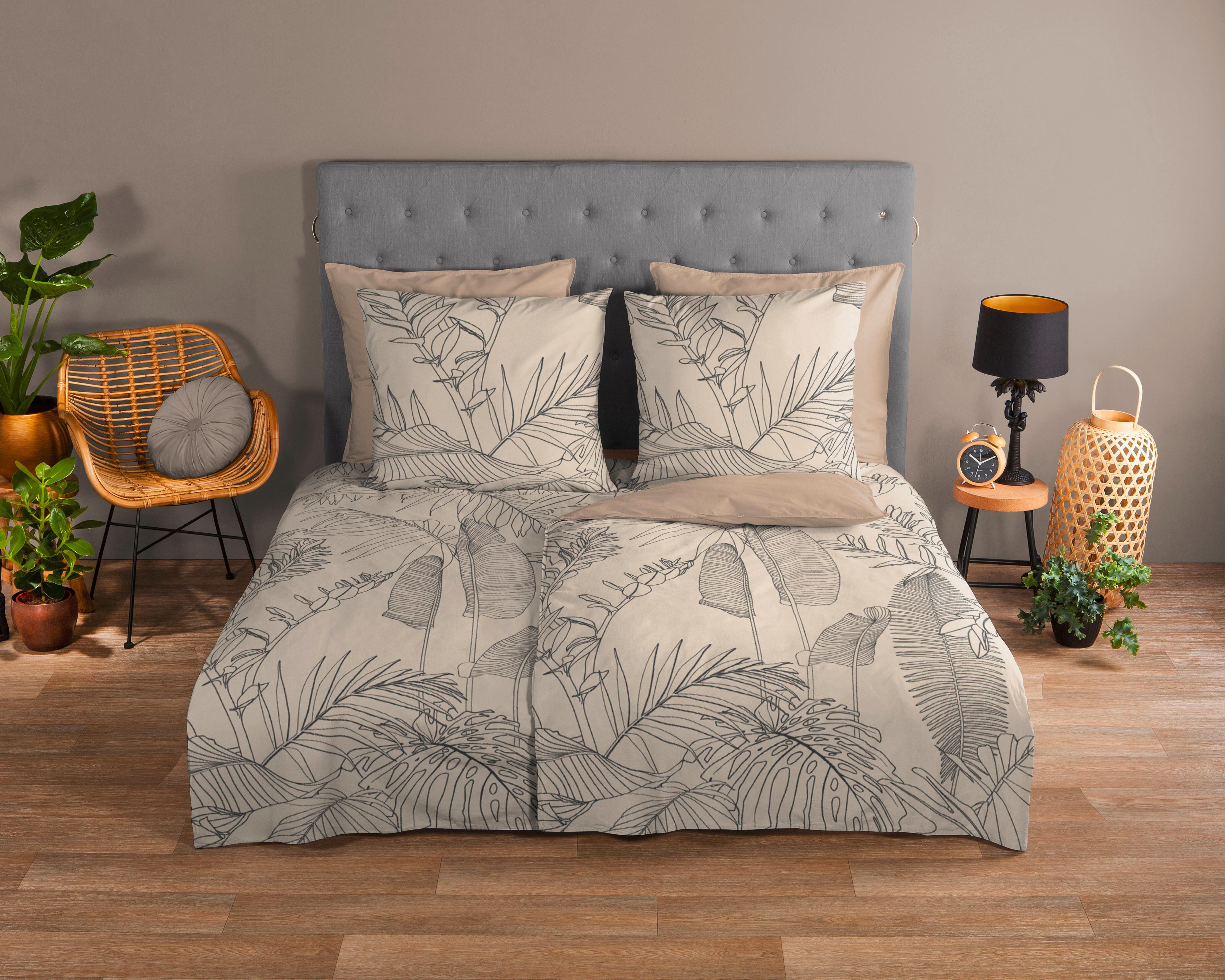 Wendebettwäsche Sym Beige 135x200 cm - Beige, Design, Textil (135/200cm)