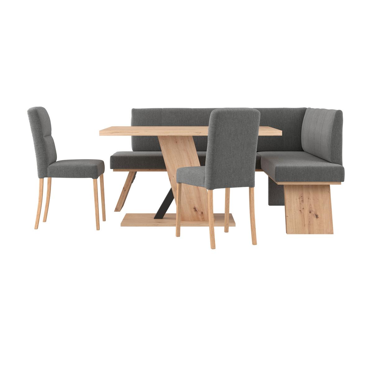 Eckbank Emma Ii - Eichefarben/Anthrazit, KONVENTIONELL, Holzwerkstoff/Textil (185/150cm)