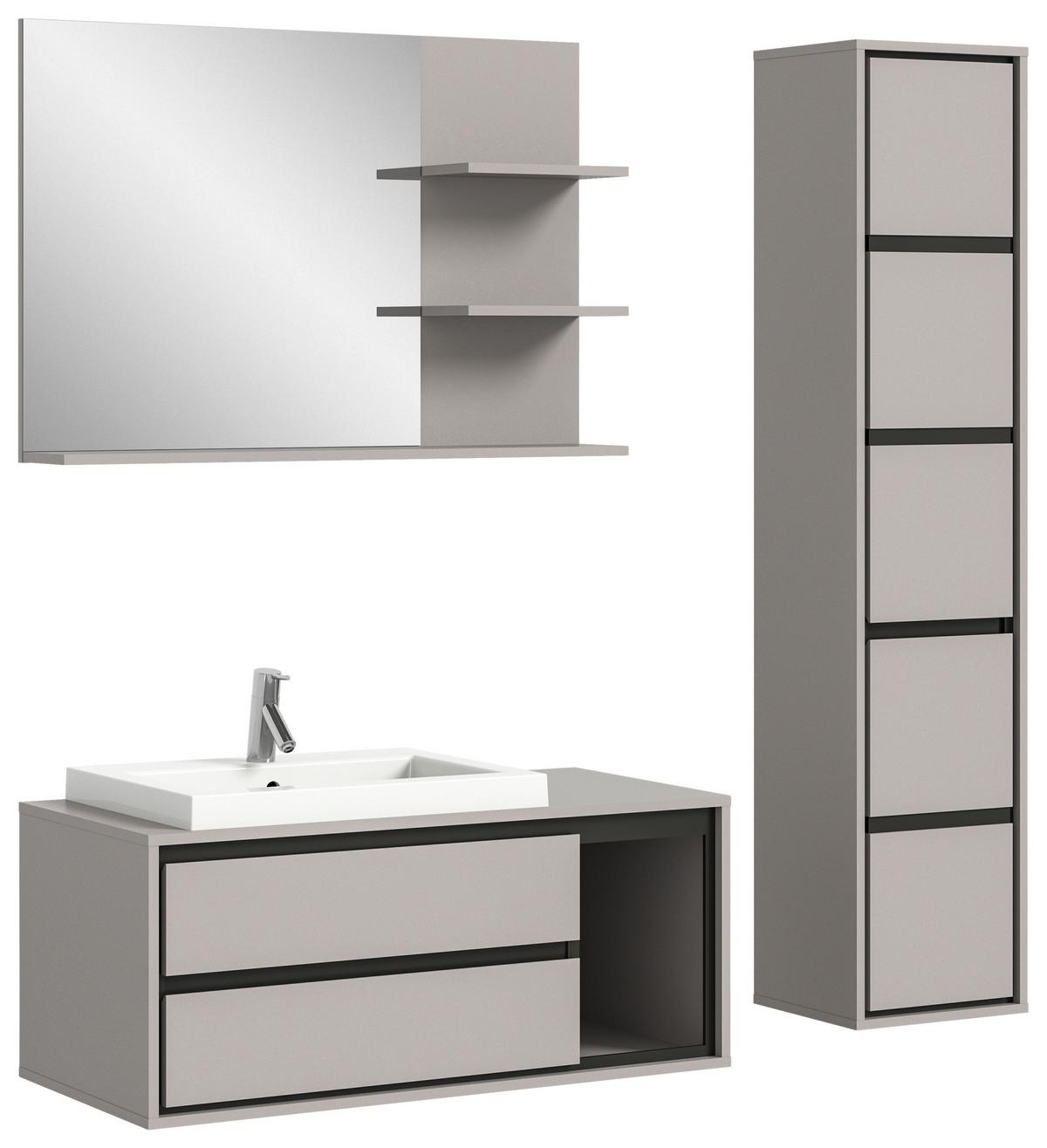 Wandspiegel Jaru Grau B: 100 Cm - Grau, MODERN, Holzwerkstoff (100/69/16cm) - MID.YOU