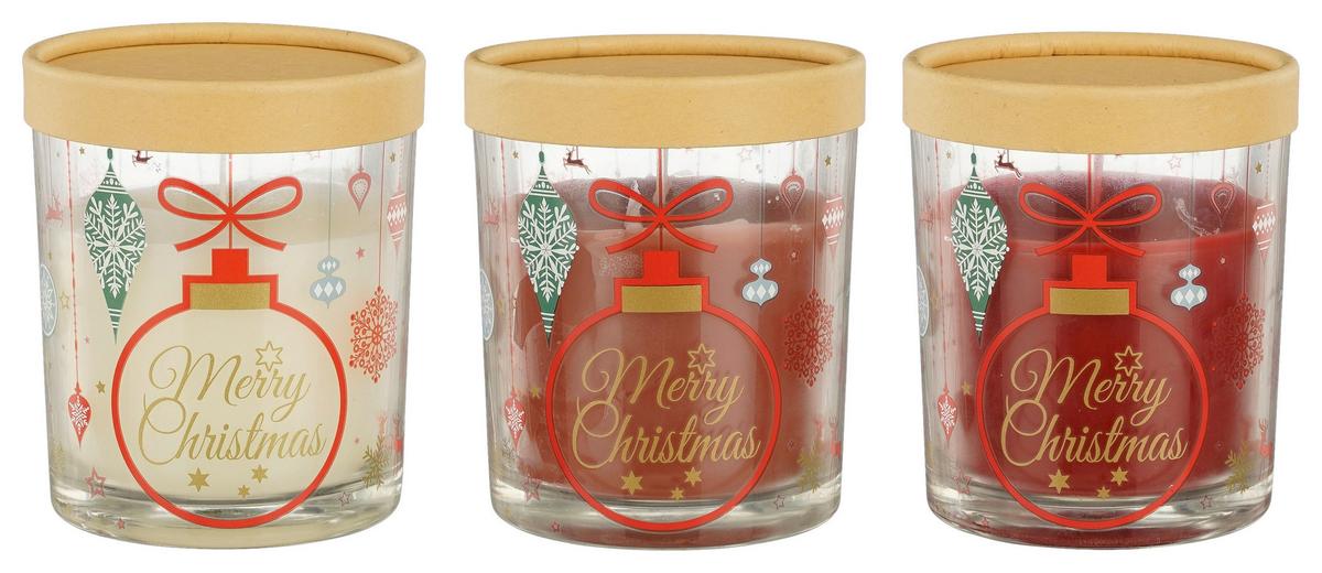 VONNÁ SVIEČKA CHRISTMAS -PAZ- - biela/ružová, Konventionell, prírodné materiály/sklo (9,5/11cm) - Modern Living