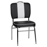 Retro židle Elivis černá/bílá - bílá/barvy stříbra, Moderní, kov/plast (47/90/45cm) - MID.YOU