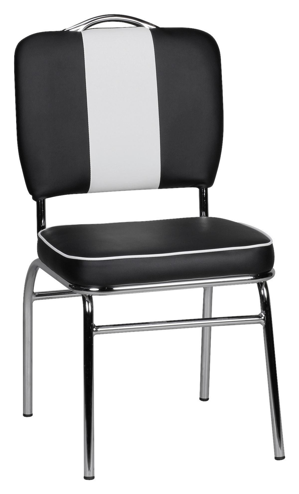 Retro židle Elivis černá/bílá - bílá/barvy stříbra, Moderní, kov/plast (47/90/45cm) - MID.YOU