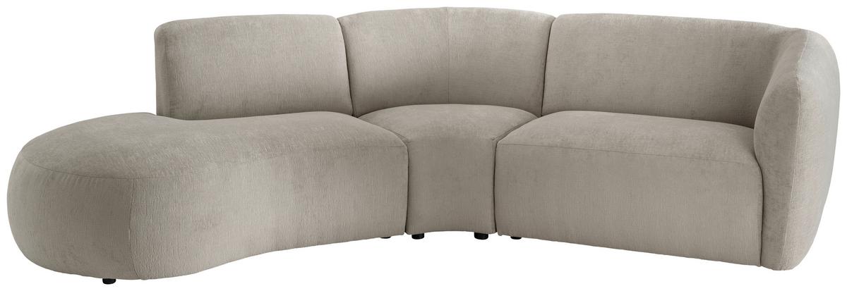 Ecksofa Jesi, Taupe S: 182x276 Cm - Taupe/Schwarz, MODERN, Textil (182/276cm) - Livetastic