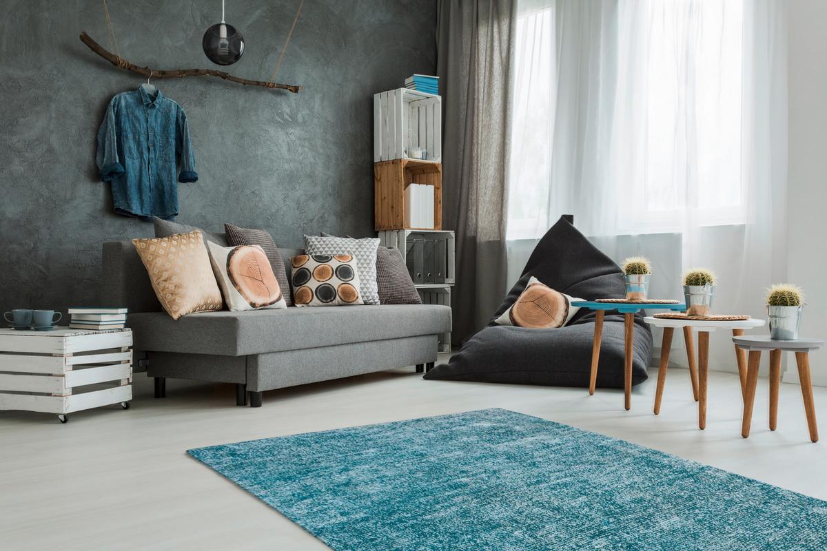 Flachwebteppich Petrol, Ca. 160x230 Cm - Petrol, Basics, Textil (160/230cm) - Kayoom