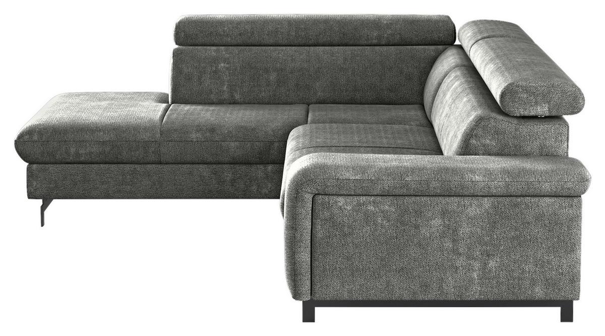 Ecksofa mit Bettkasten Emma Grau 215x262 cm - Schwarz/Grau, Textil (215/262cm) - MID.YOU