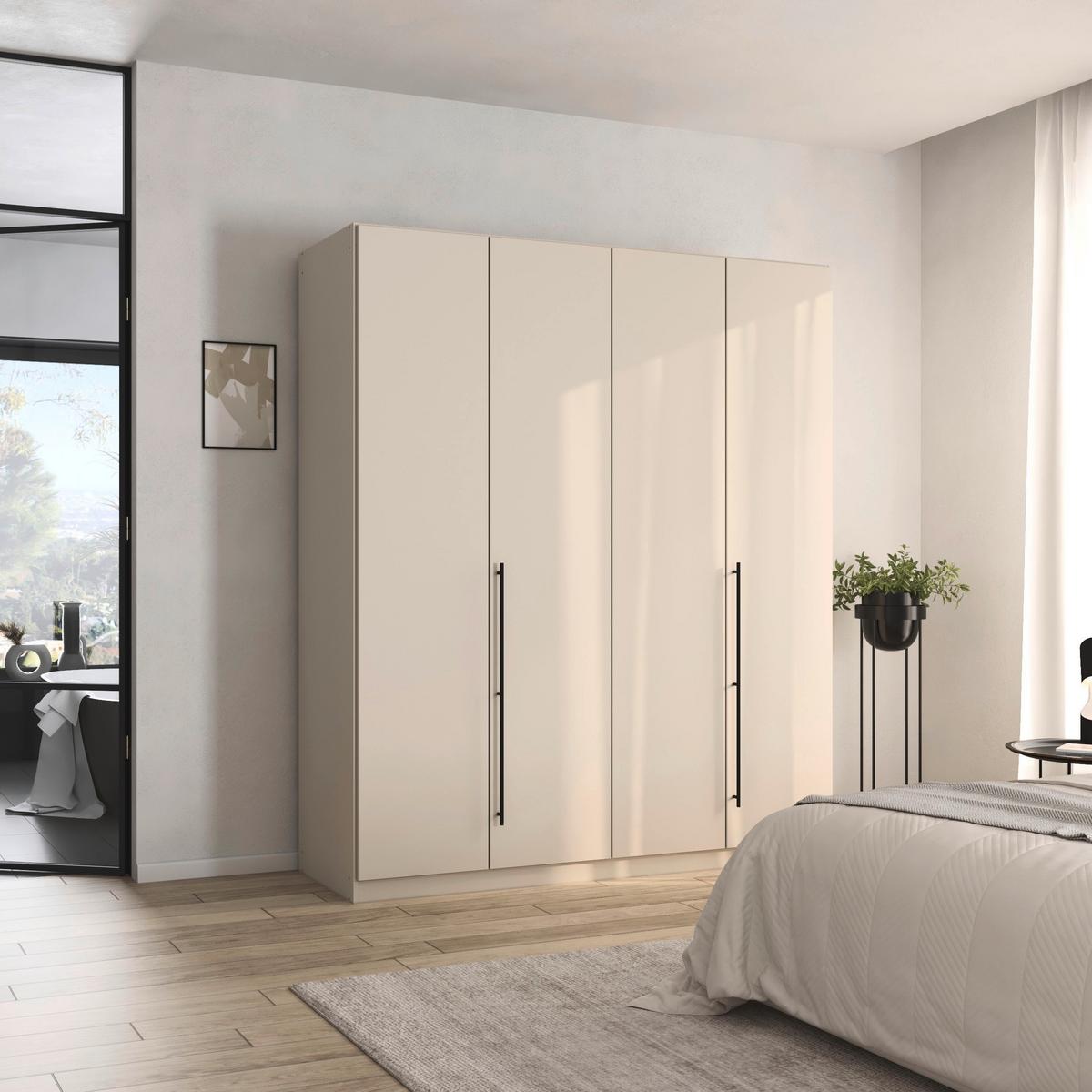 Skriňa s otočnými dverami SAFARI, šírka 181 cm - čierna/sivá, Konventionell, kov/kompozitné drevo (181/210/54cm) - Based