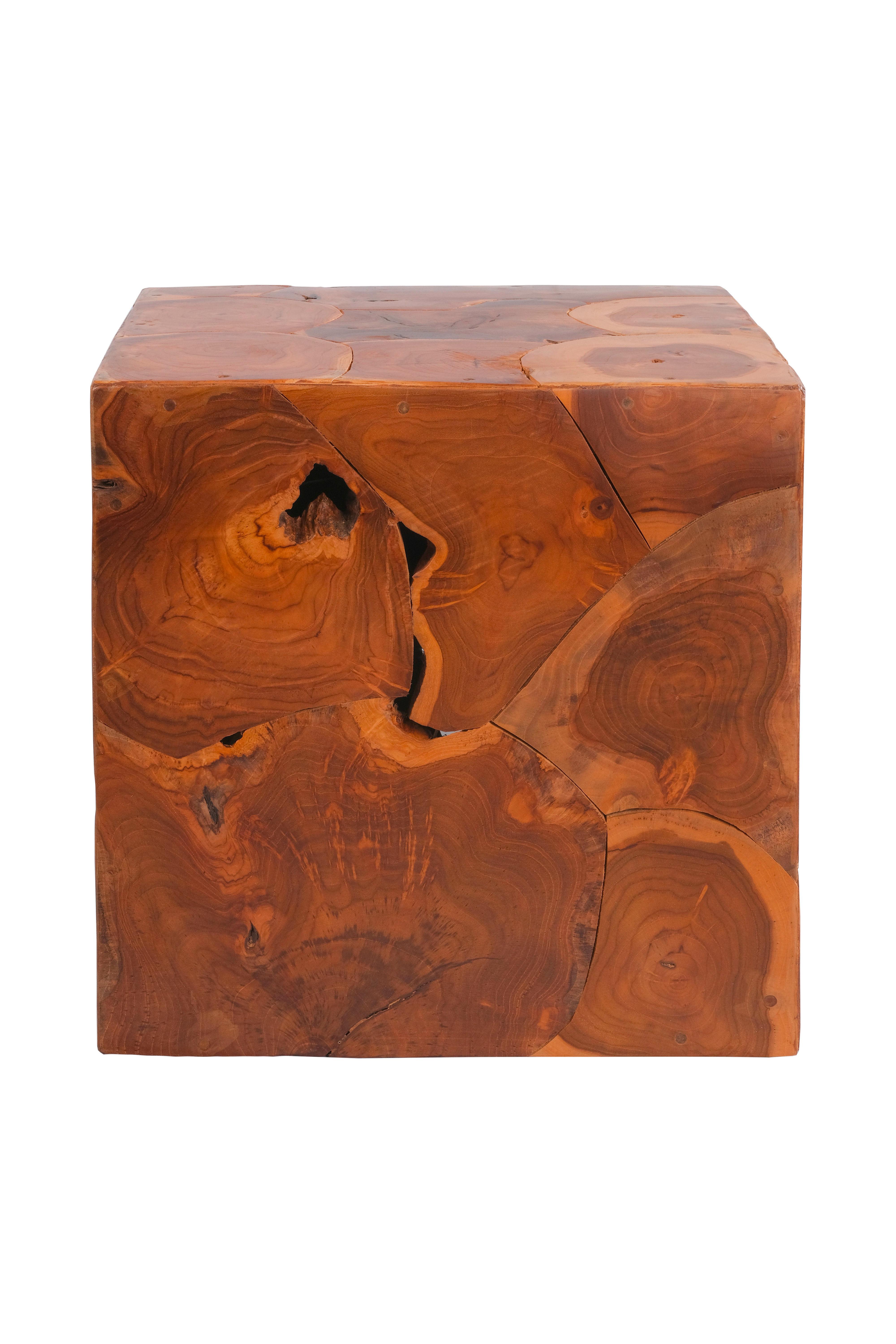 The Urban Port Beistelltisch Aus Palisander – Würfelförmig, Mit Stauraum, 40,6x40,6x40,6 Cm, Braun
