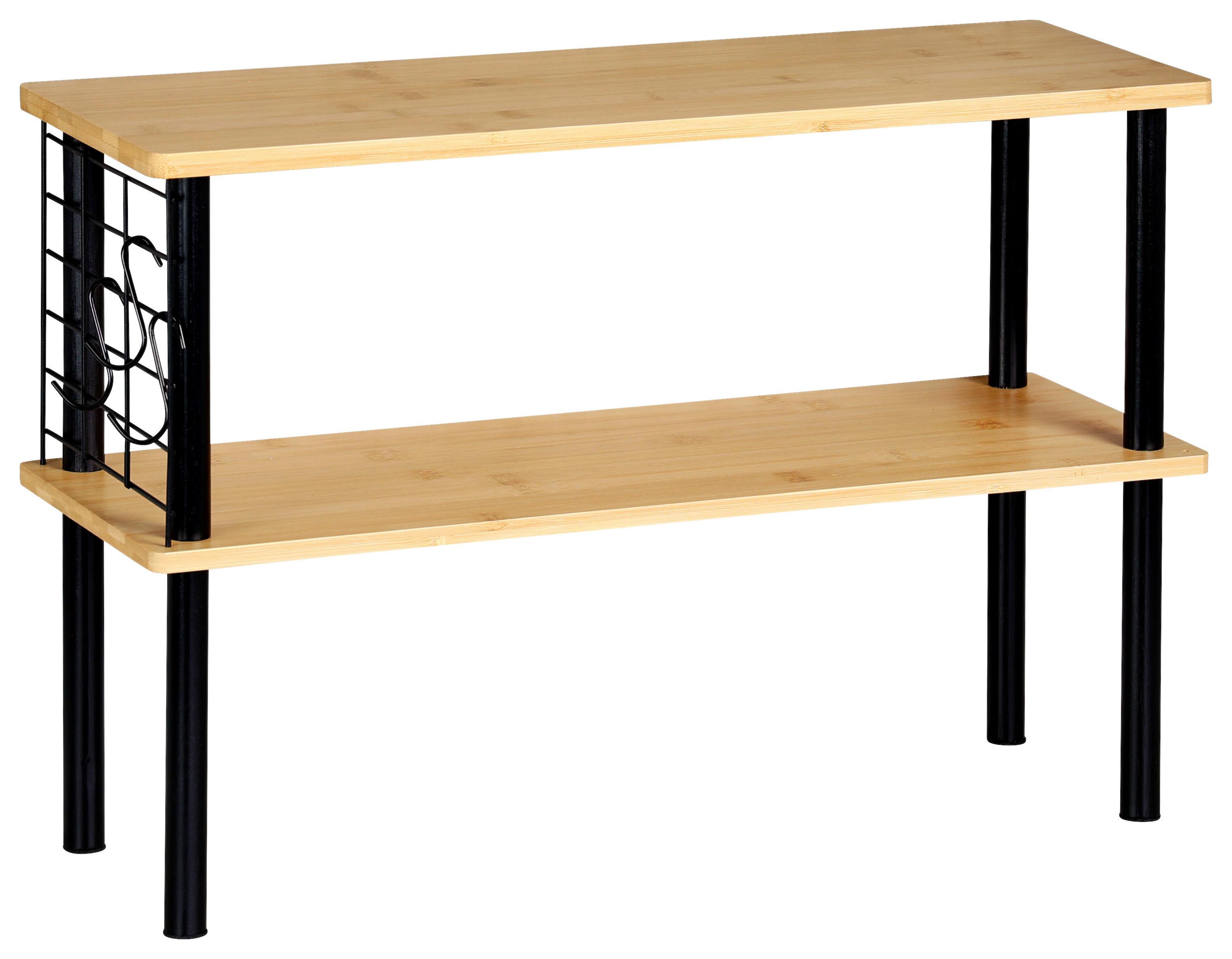 Küchenregal Schwarz/Hellbraun B: 20 cm - Hellbraun/Schwarz, Basics, Naturmaterialien/Metall (55/38/20cm) - Kesper