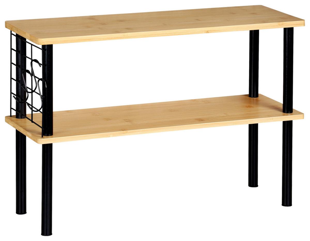 Küchenregal Schwarz/hellbraun B: 20 Cm - Hellbraun/Schwarz, Basics, Naturmaterialien/Metall (55/38/20cm) - Kesper