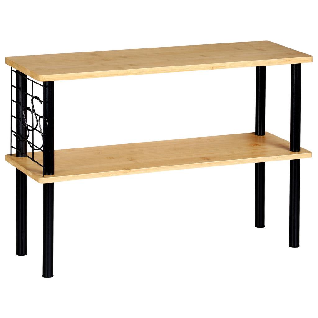 Küchenregal Schwarz/Hellbraun B: 20 cm