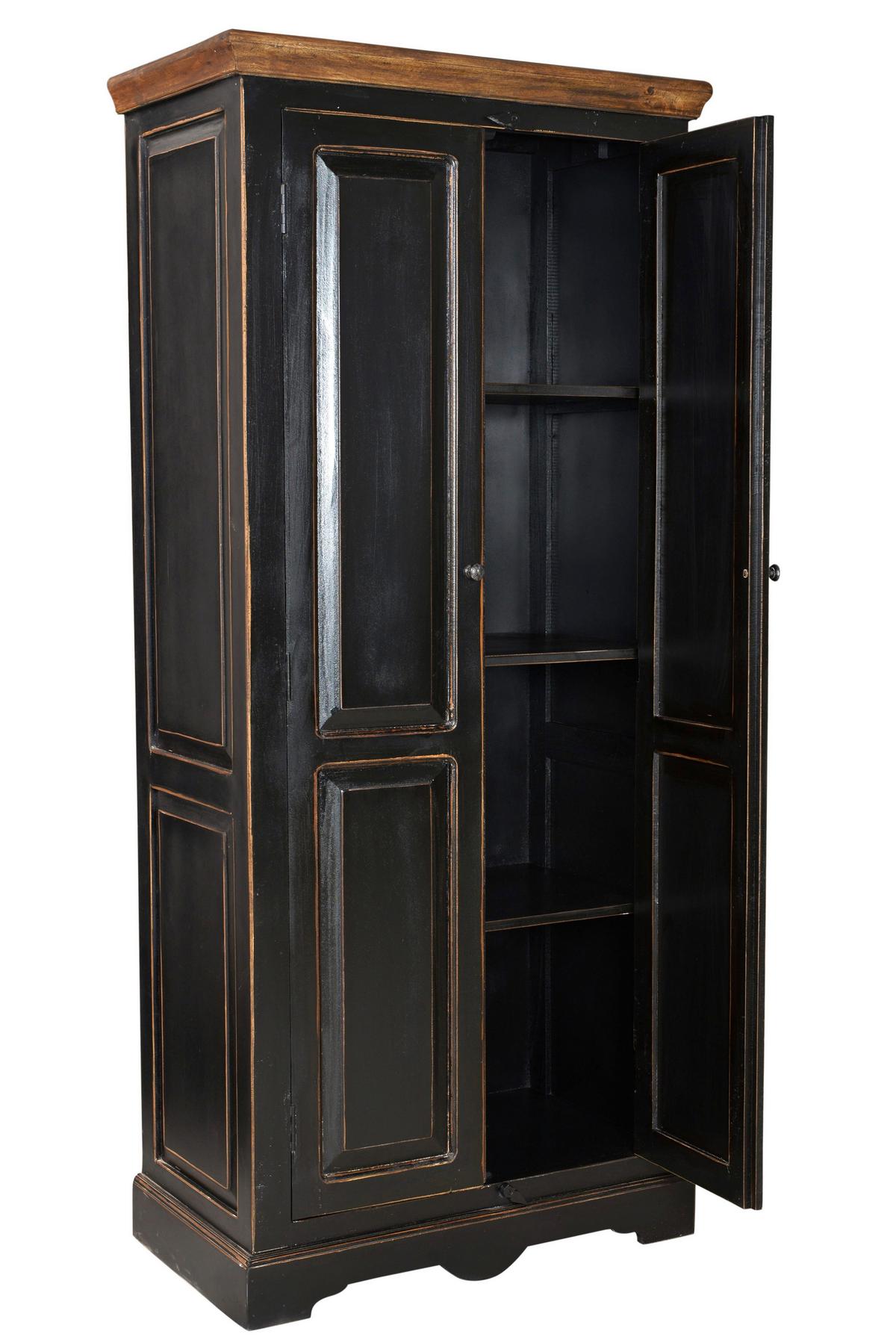 GARDEROBENSCHRANK Schwarz B: 80cm - Schwarz/Honig, Design, Holz/Holzwerkstoff (80/180/45cm) - MID.YOU