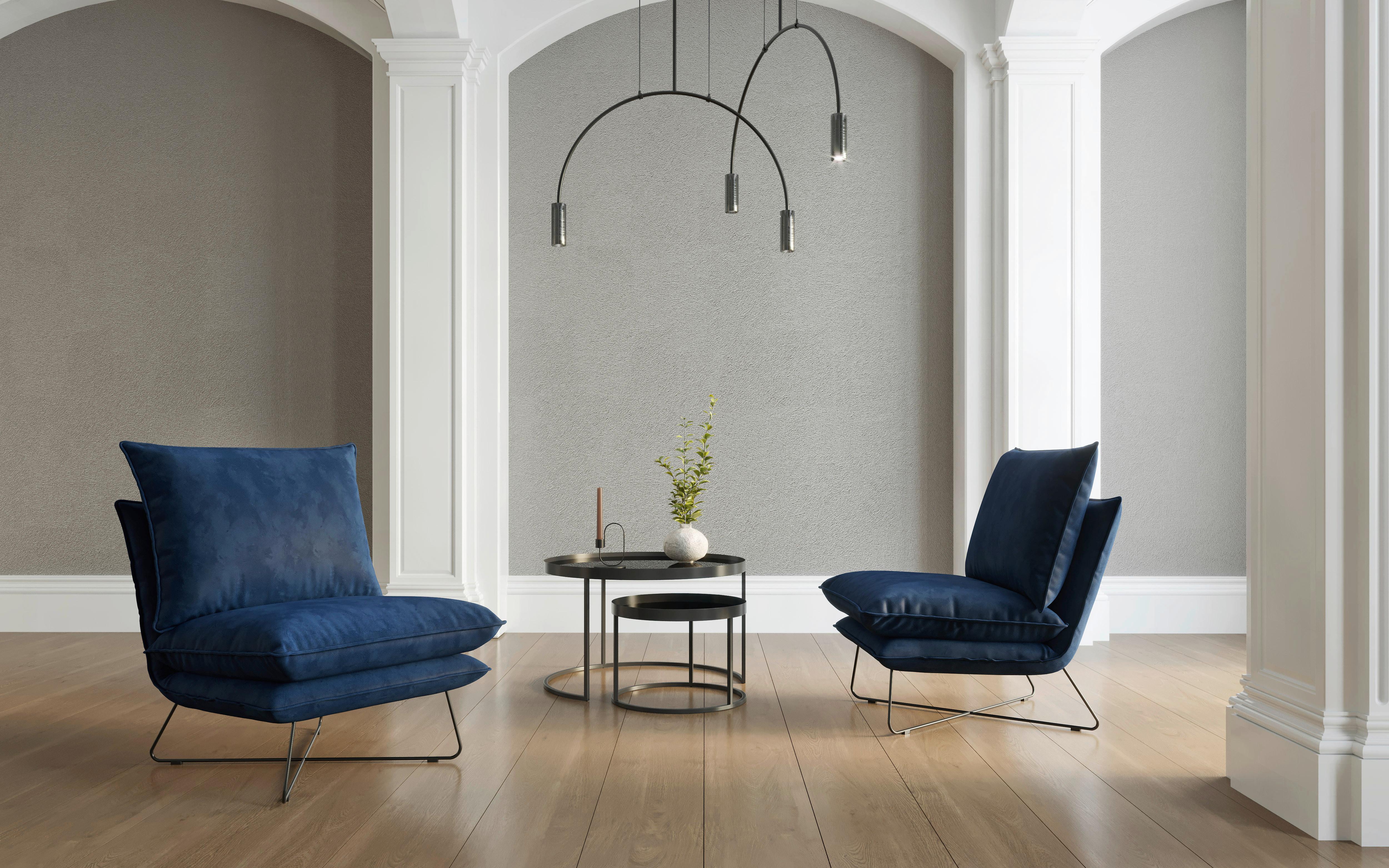 Sessel Skyline - Royalblau, Design, Textil (72/84/90cm) - Livetastic