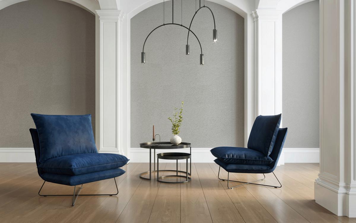 Sessel Skyline - Royalblau, Design, Textil (72/84/90cm) - Livetastic