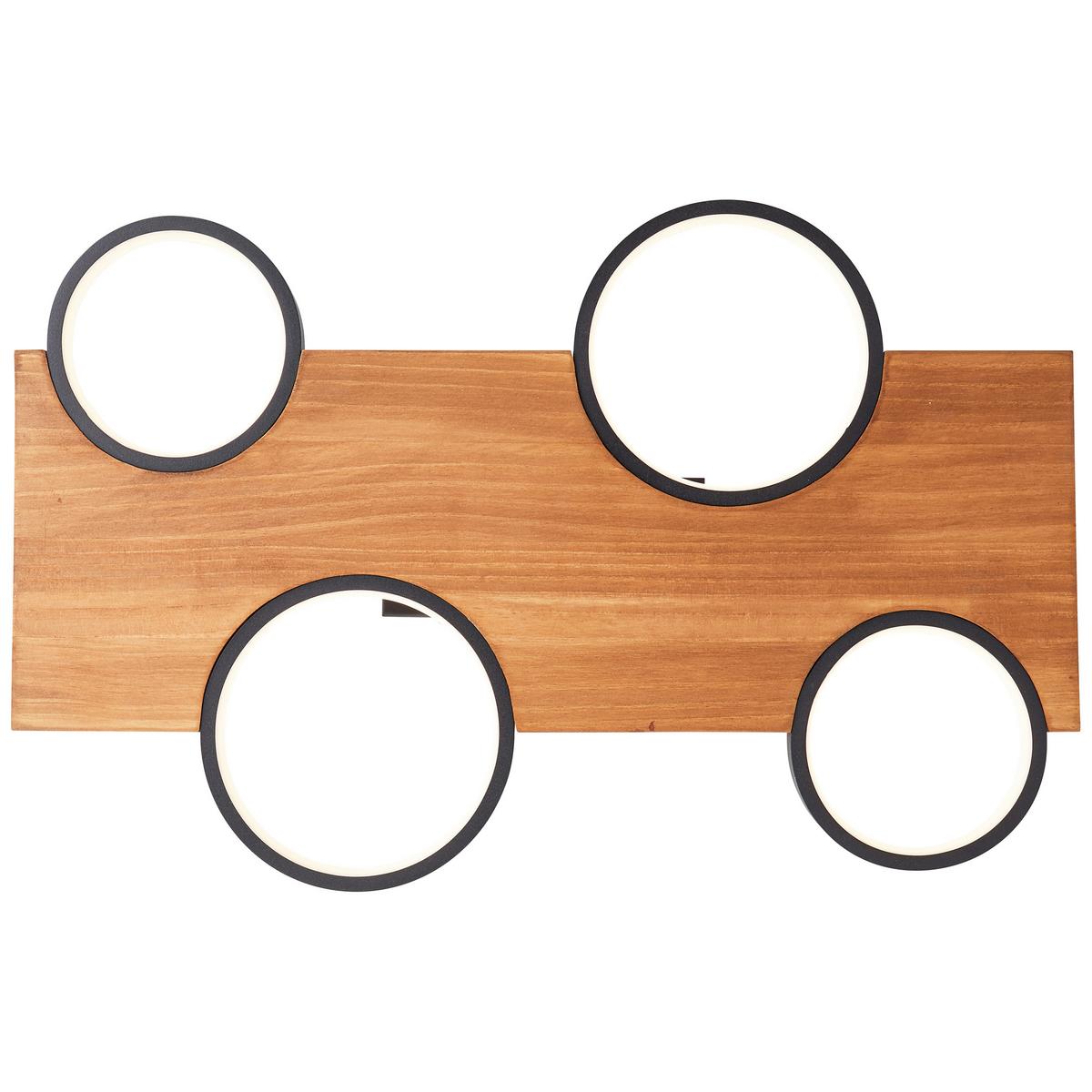 Led-deckenleuchte G99937/76 Cheesy - Hellbraun/Schwarz, Natur, Holz/Metall (10,2/55/34,6cm) - Brilliant
