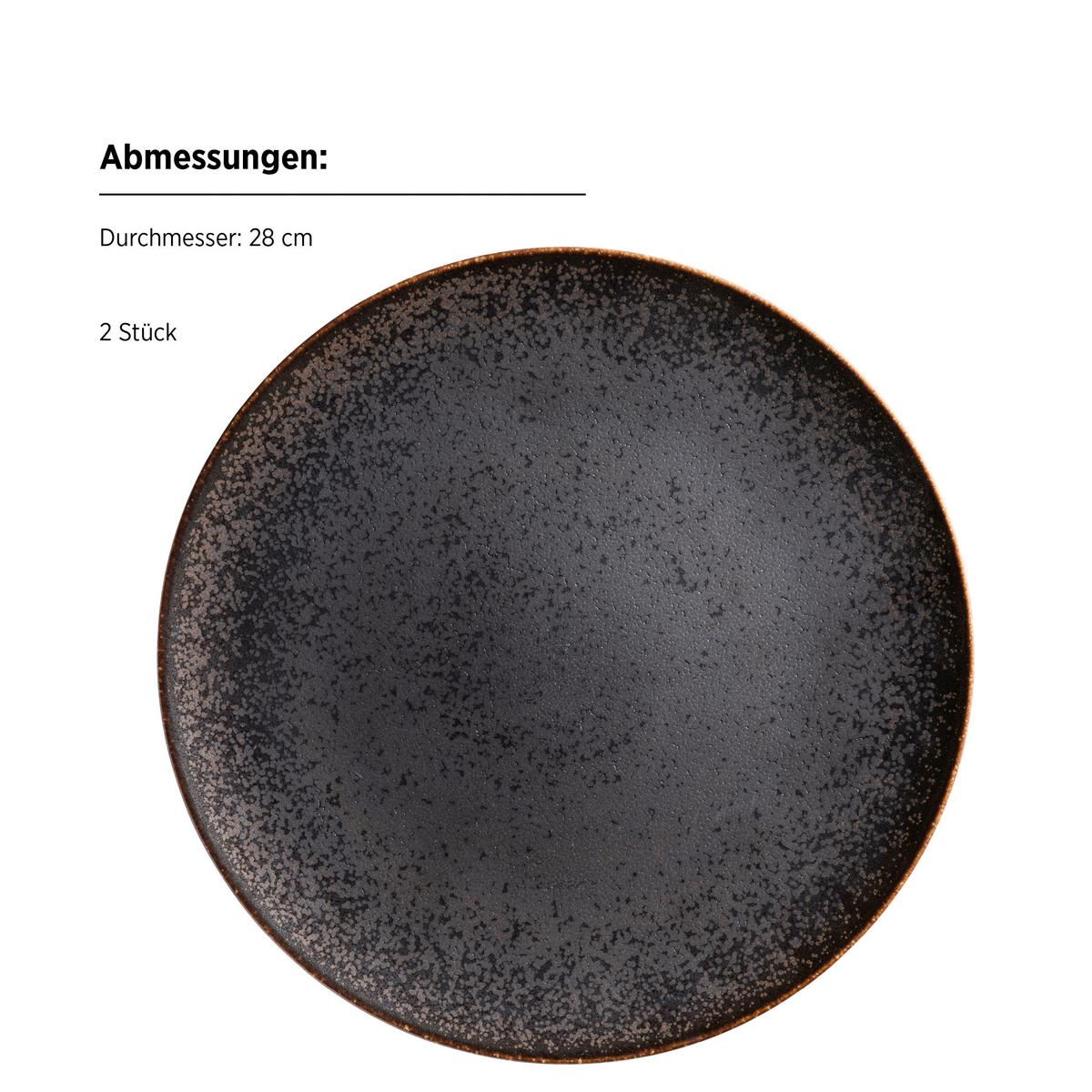 Kombiservice Braun/schwarz, 8-Teilig - Schwarz/Braun, Trend, Keramik - Mäser