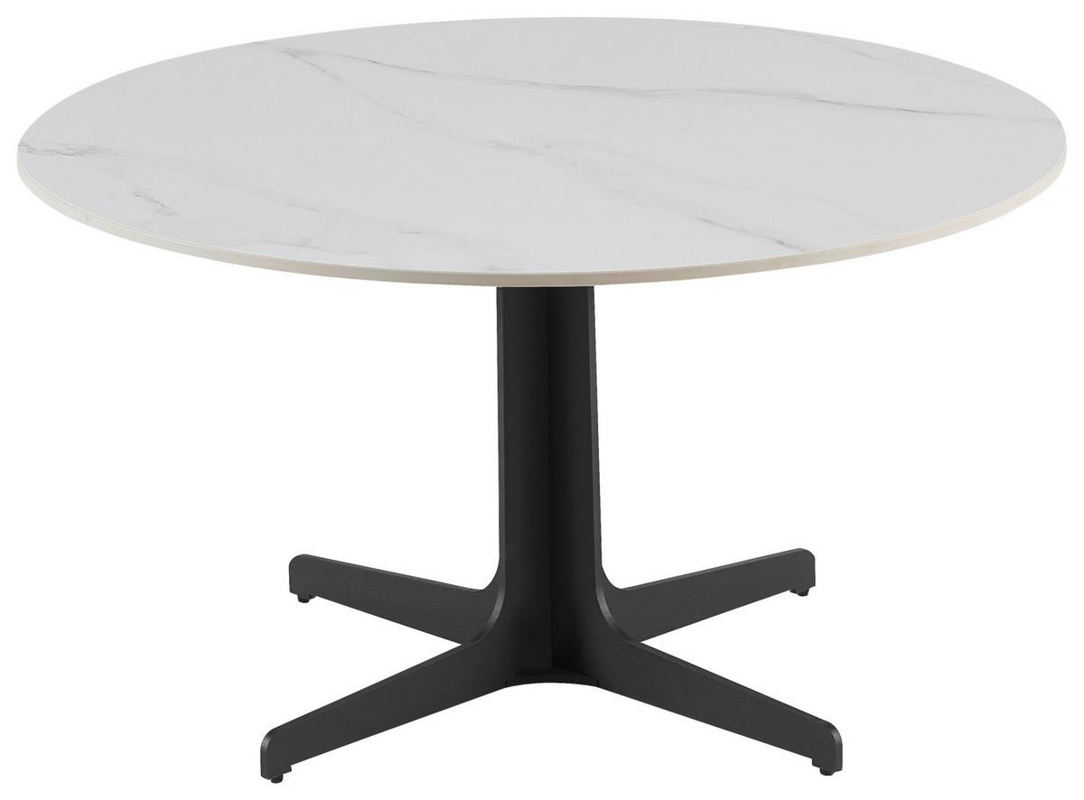Couchtisch White Pearl 3 - Schwarz/Weiß, MODERN, Keramik/Metall (80/45/80cm)
