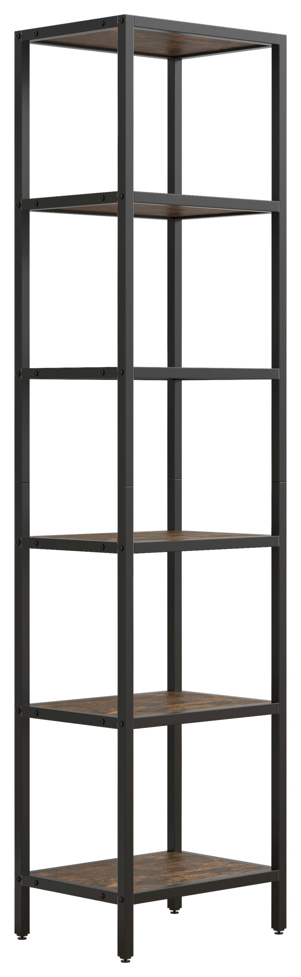 VITRÍNA VINALI M - čierna, Design, kov/kompozitné drevo (40/165/30cm) - MID.YOU