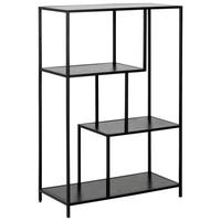 Regal Seaford B 77cm, Schwarz - Eschefarben/Schwarz, Trend, Holzwerkstoff/Metall (77/114/35cm) - MID.YOU