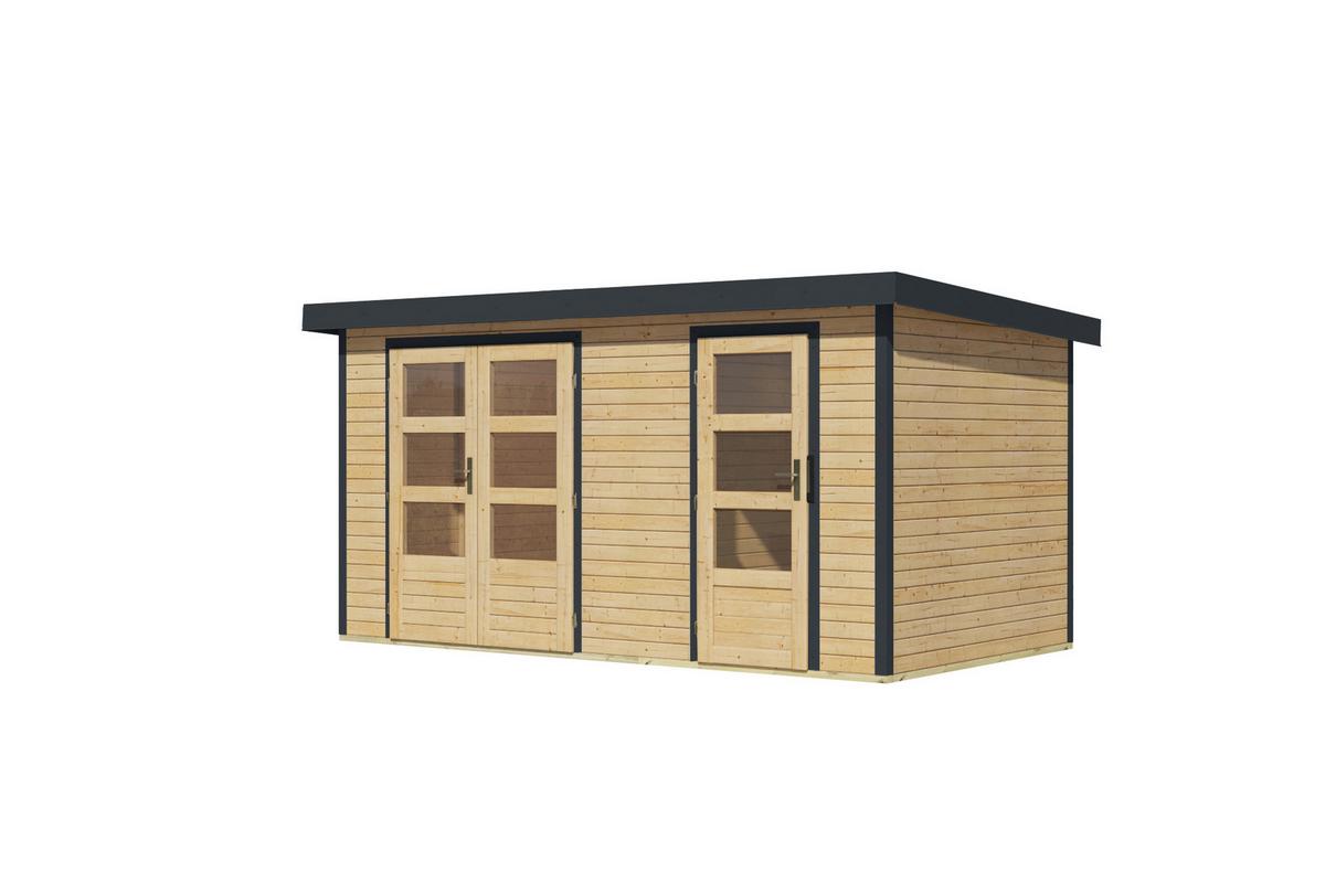 Gartenhaus Cooper mit Fußboden - Fichtefarben/Anthrazit, MODERN, Holz/Metall (400/209/213cm) - Karibu