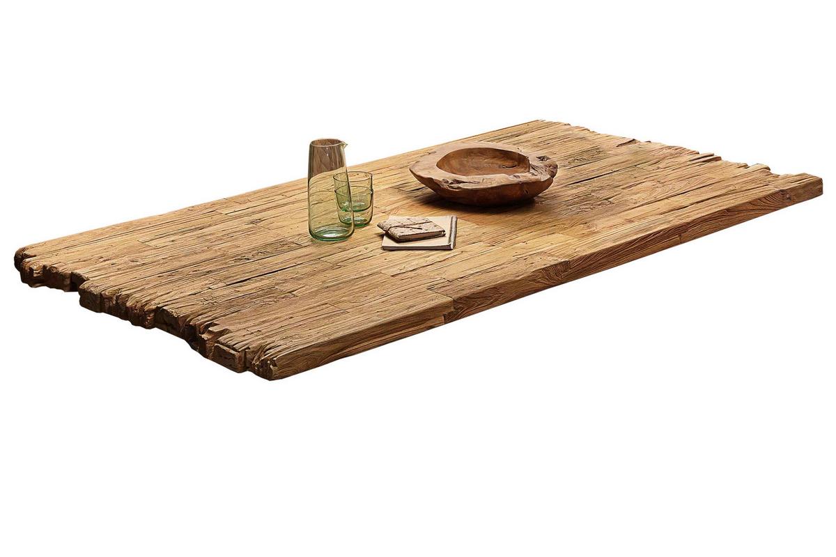 Esstisch Naturfarben /Silberfarben L: 200cm - Silberfarben/Naturfarben, MODERN, Holz/Metall (200/100/75,5cm) - MID.YOU
