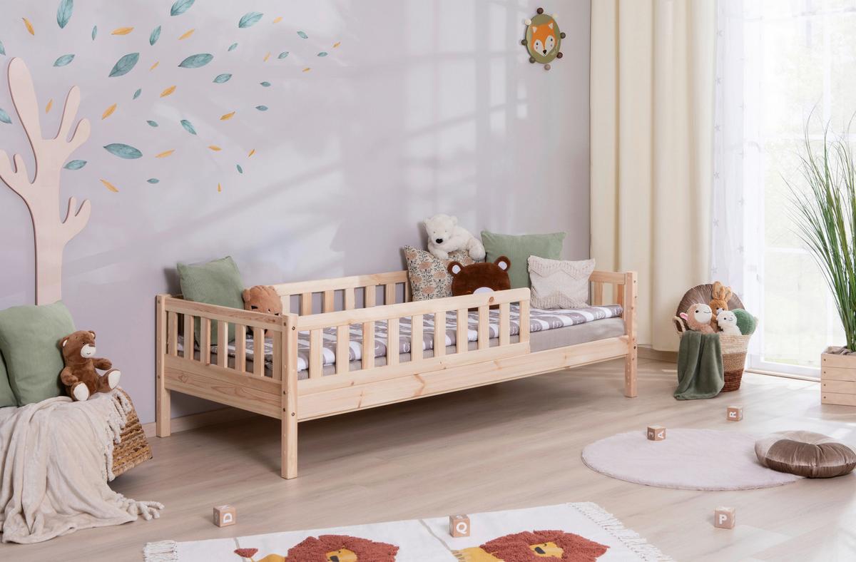 Hausbett Lou Naturfarben B: 90 cm - Naturfarben/Weiß, MODERN, Holz/Textil (90/200cm) - MID.YOU