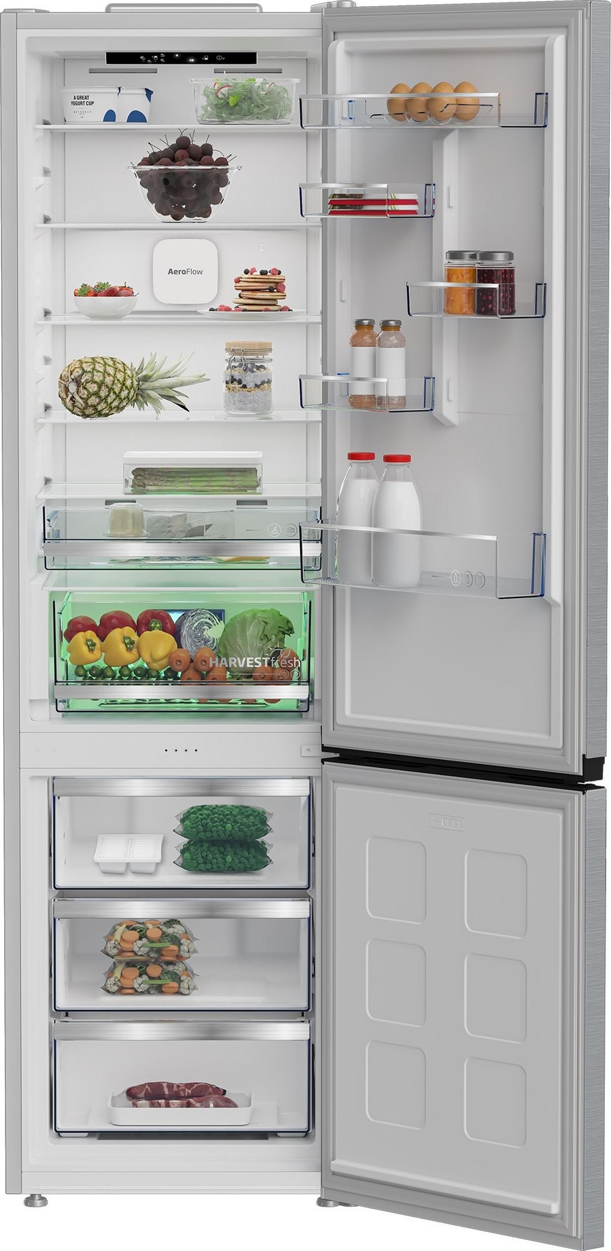 Kühl-Gefrier-Kombi B5RCNA416HX B, Nutzinhalt gesamt 415 L - Edelstahlfarben, Basics (59,5/203,5/67,3cm) - Beko