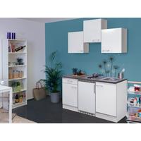 Minikuchyňa LUCCA vrátane spotrebičov a drezu - sivohnedá/biela, Konventionell, kompozitné drevo/plast (150cm)