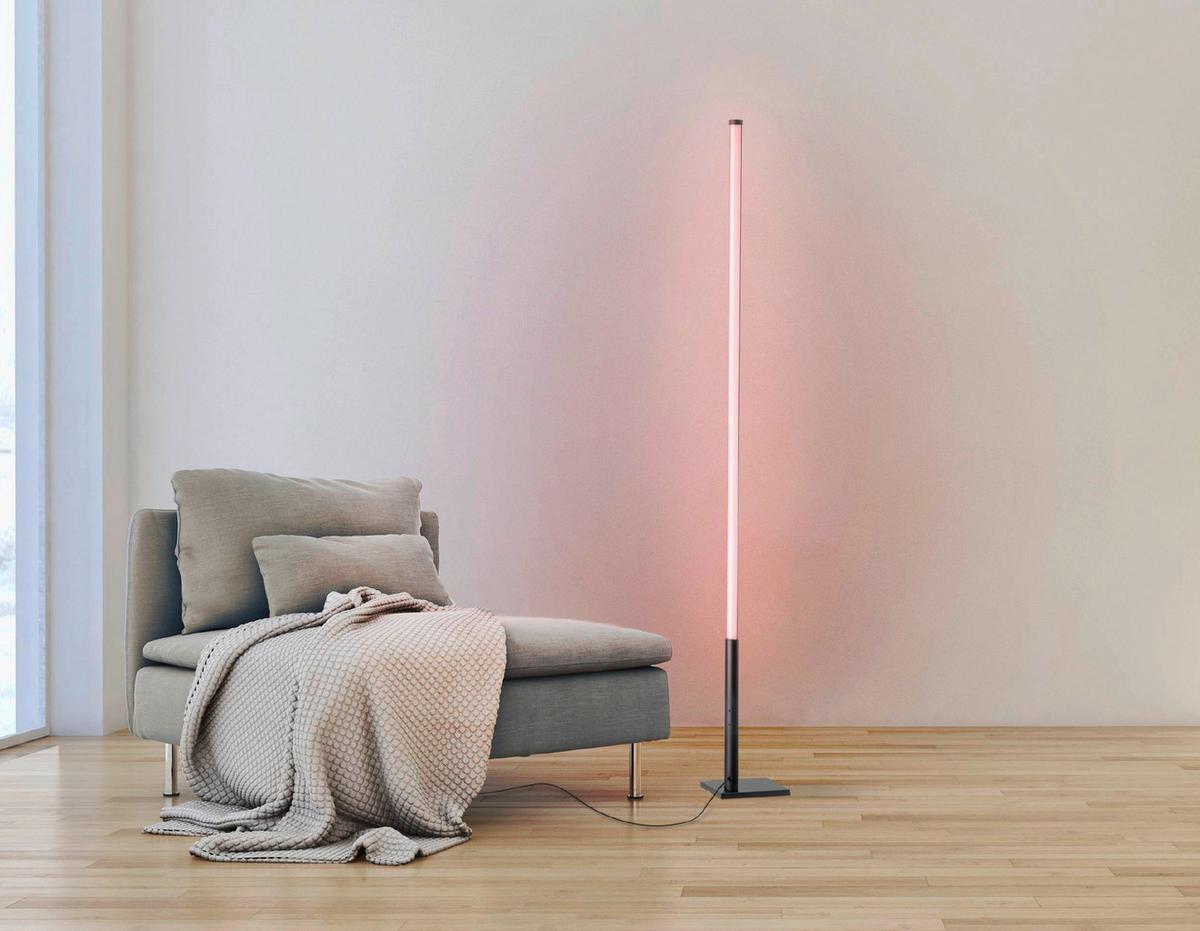 Stehlampe Picacha 1 Schwarz/Weiss - Schwarz/Weiß, Basics, Kunststoff/Metall (2/2/150cm) - Eglo