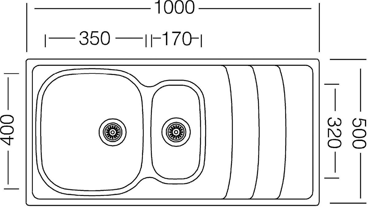 Spüle Respekta Edelstahl Bxt: 100x50 Cm - Edelstahlfarben, Trend, Metall (100/19/50cm) - Respekta