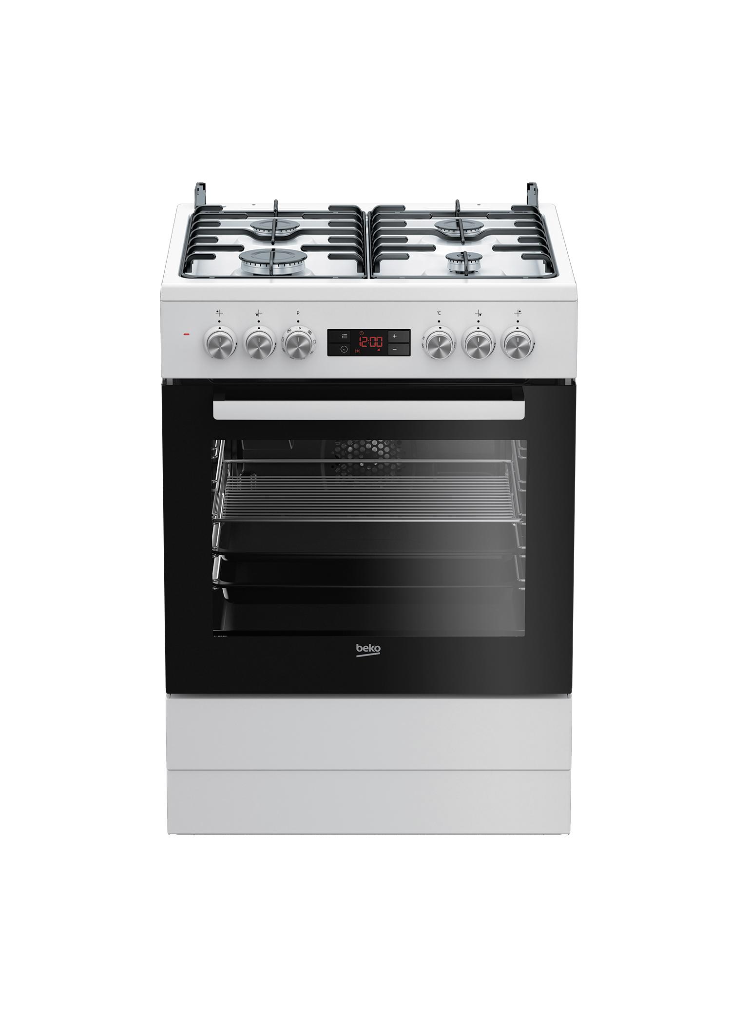Gas-Standherd Fsm 62320 Dws B: 60 cm Weiß, 4-Flammig - Weiß, Basics, Metall (60/85/60cm) - Beko