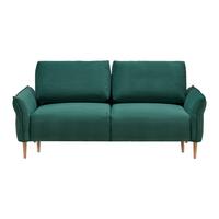 Třímístná pohovka CUSTOM, tmavě zelený manšestr - tmavě zelená/přírodní barvy, Moderní, dřevo/textil (183/85/92cm) - Mömax