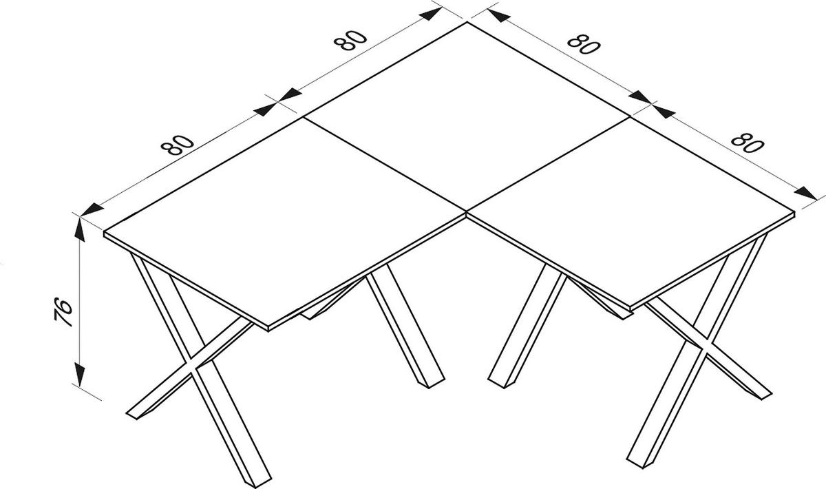 Eckschreibtisch Lona Weiß B: 80 Cm - Silberfarben/Weiß, MODERN, Holzwerkstoff/Metall (160/80/76cm) - MID.YOU