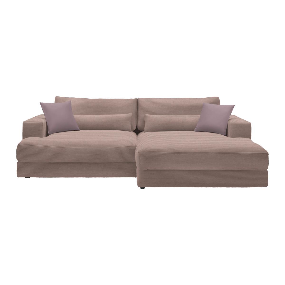 Rohová sedačka FABIONA, pravá, orgovánový menč. / orgovánová - orgovánová/čierna, Modern, drevo/plast (268/194cm) - Premium Living