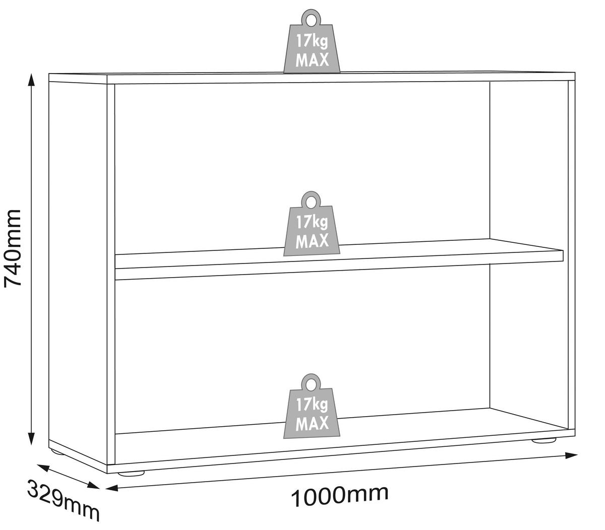 REGÁL NA ŠANÓNY SALIA B100 - čierna/biela, Design, kompozitné drevo/plast (100/74/33cm) - P & B