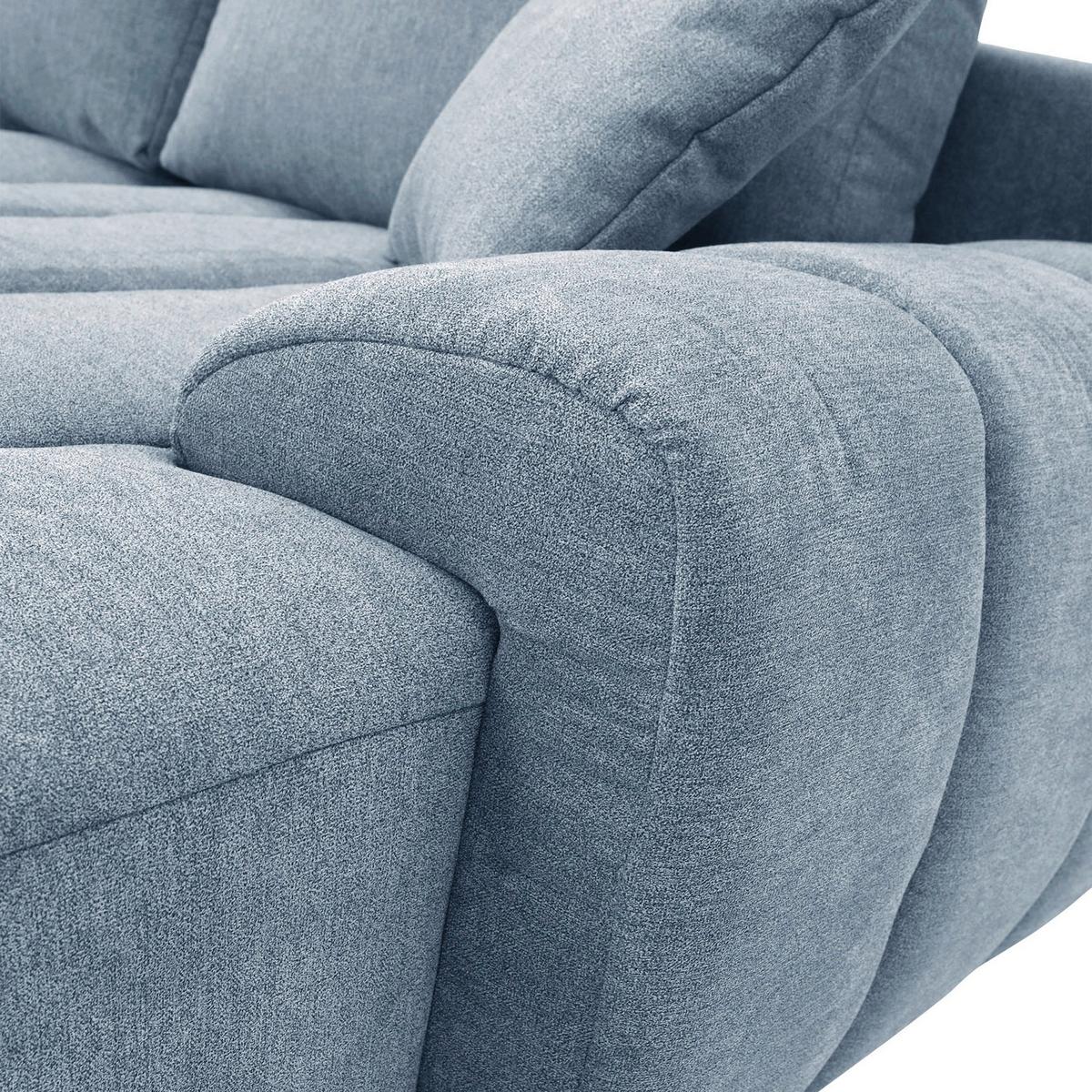 Ecksofa M Schlaffunktion Barca + Kissen Blau 275x180 Cm - Blau/Schwarz, KONVENTIONELL, Textil (275/180cm) - P & B