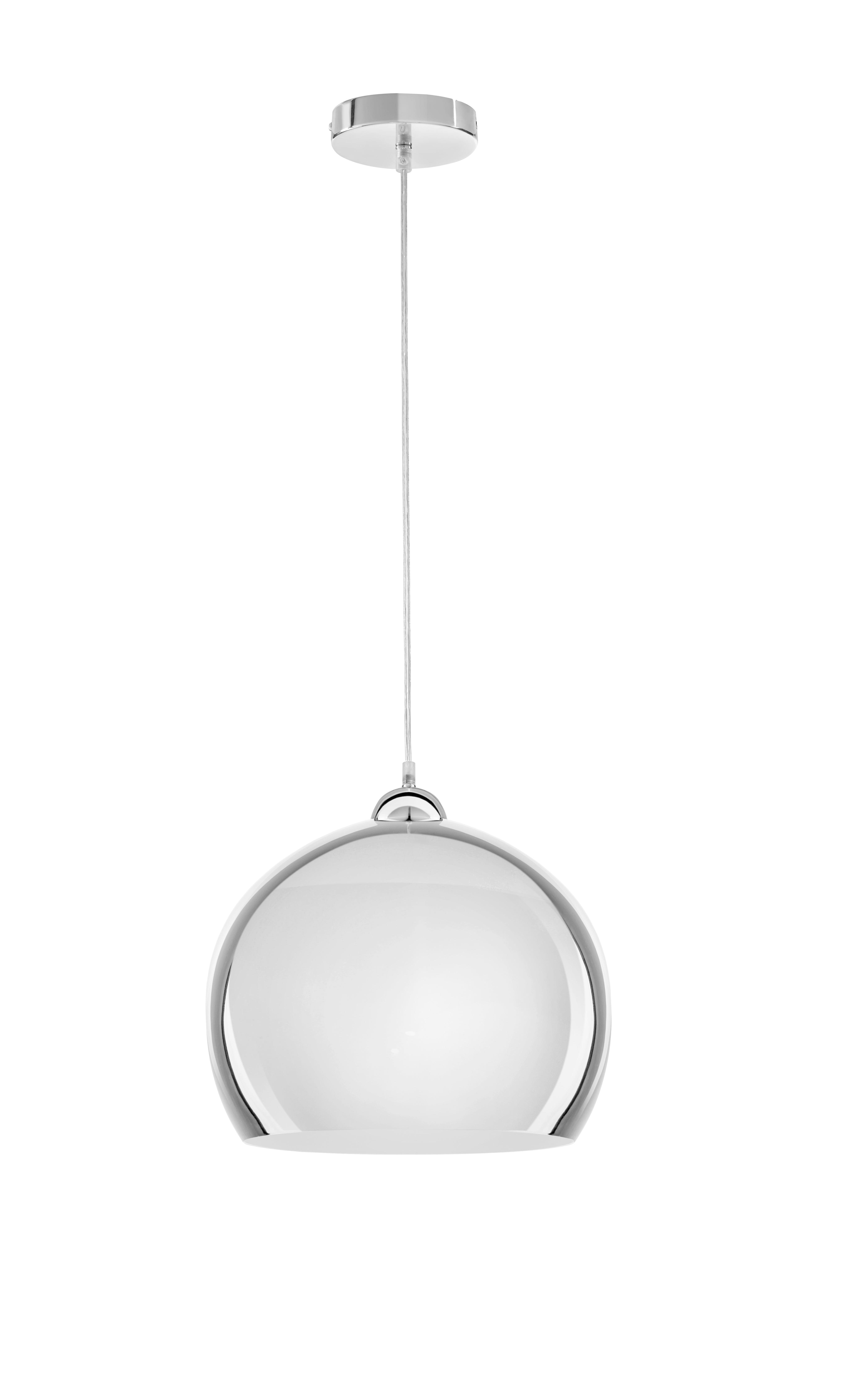 Závesná Lampa Konrad 30/120cm, 60 Watt - chrómová, Moderný, plast/sklo (30/120cm) - Modern Living