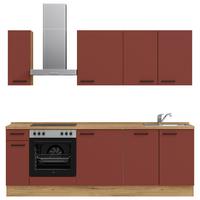 Küchenleerblock Easytouch Low-Line, L9 Links - Eichefarben/Rot, MODERN, Holzwerkstoff (240cm) - Nobilia