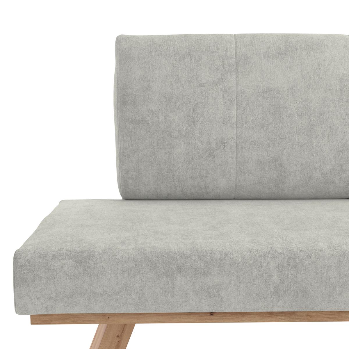 Eckbank Emma Ii Webstoff Hellgrau, B: 185 Cm - Eichefarben/Hellgrau, KONVENTIONELL, Holzwerkstoff/Textil (185/150cm)