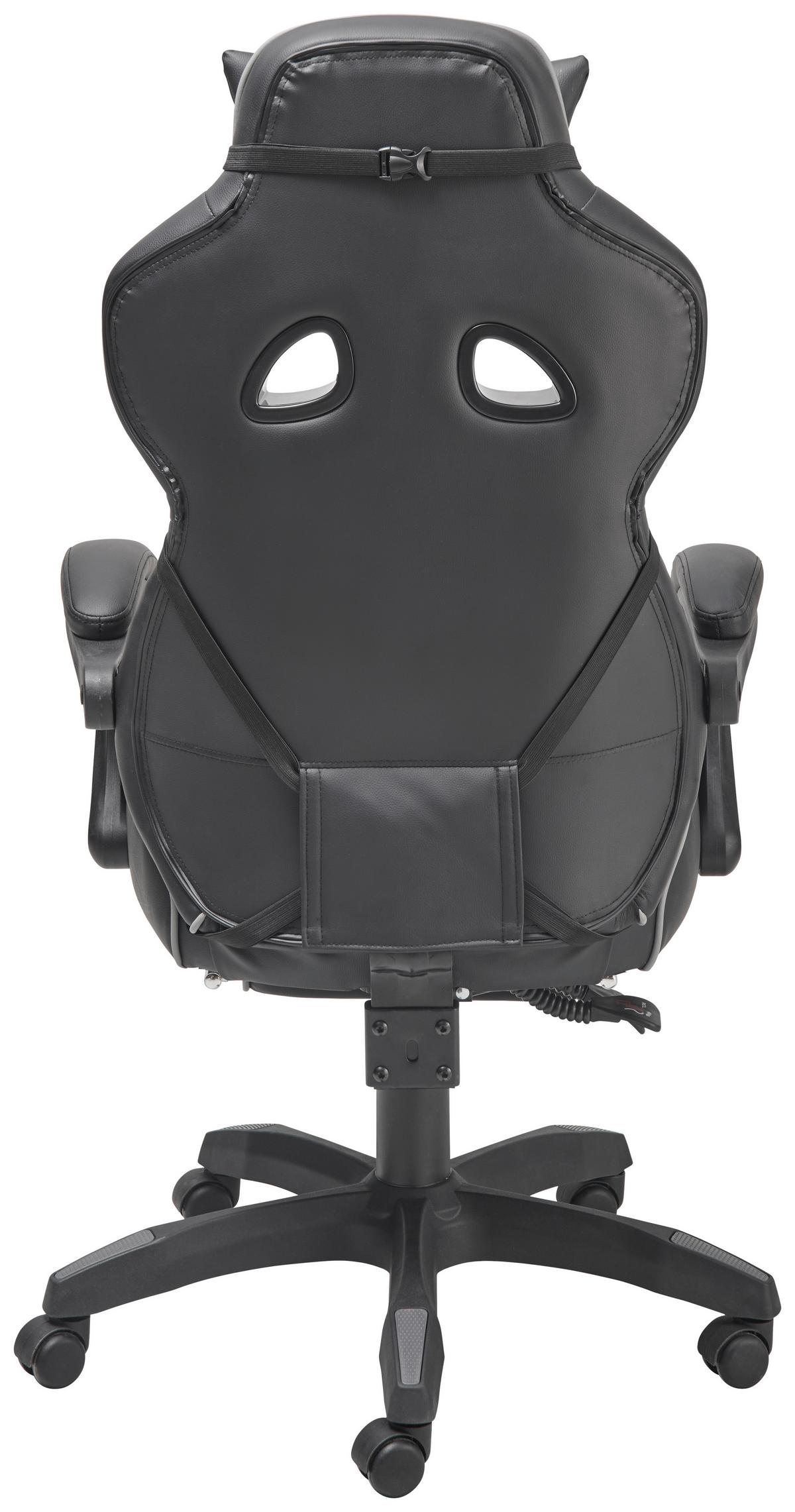 Gamingstuhl Yaira - Schwarz/Grau, LIFESTYLE, Holz/Kunststoff (68,5/116-124/65cm) - Livetastic