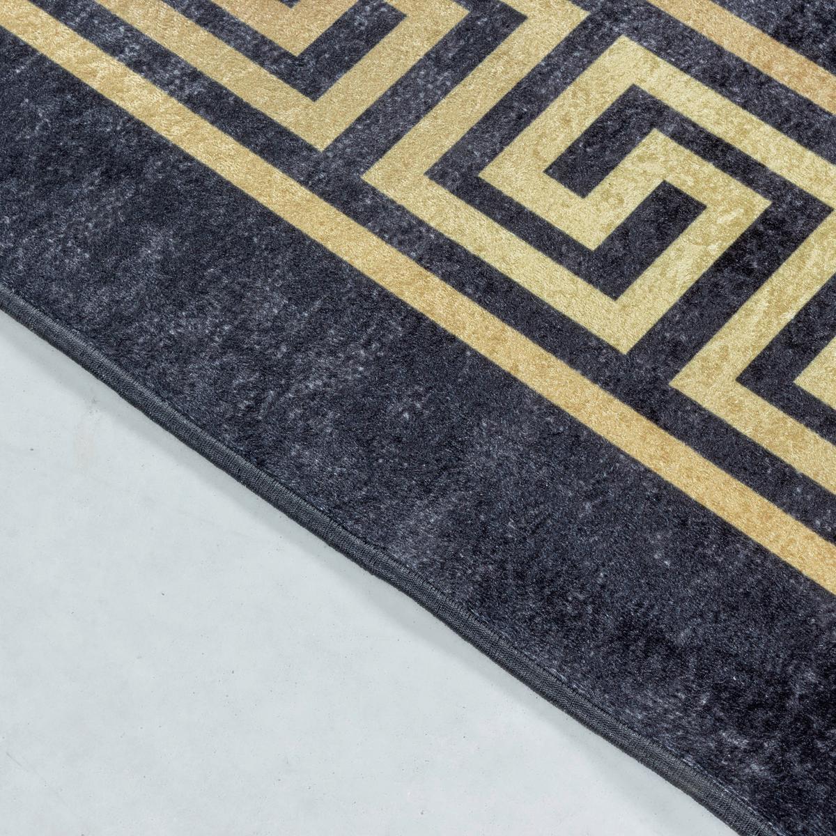 Flachwebteppich Fiesta - Goldfarben/Schwarz, Design, Textil (80/150cm) - Novel