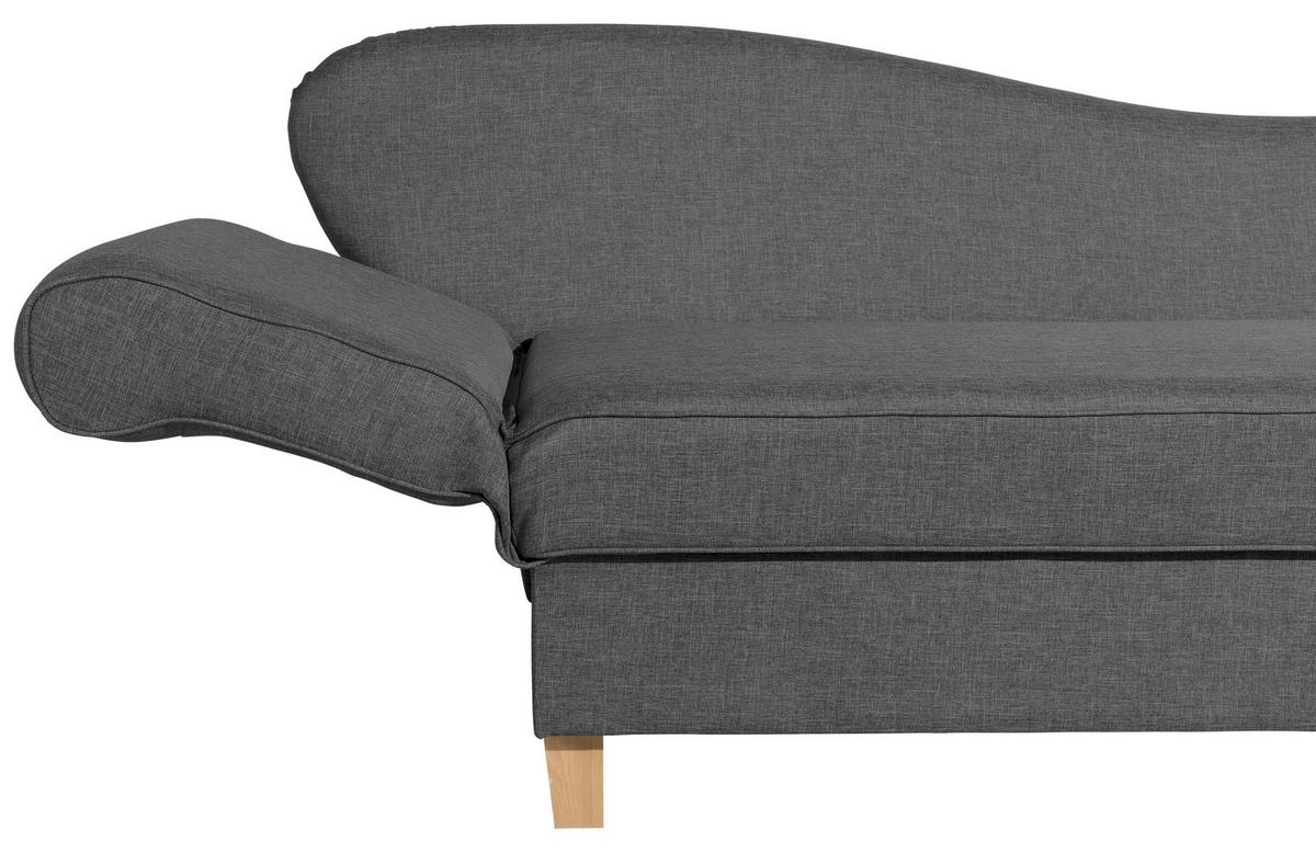 Recamiere Selma Graphit Links Mit Bettkasten+schlaffunktion - Buchefarben/Graphitfarben, Design, Textil (190/88/82cm) - Max Winzer