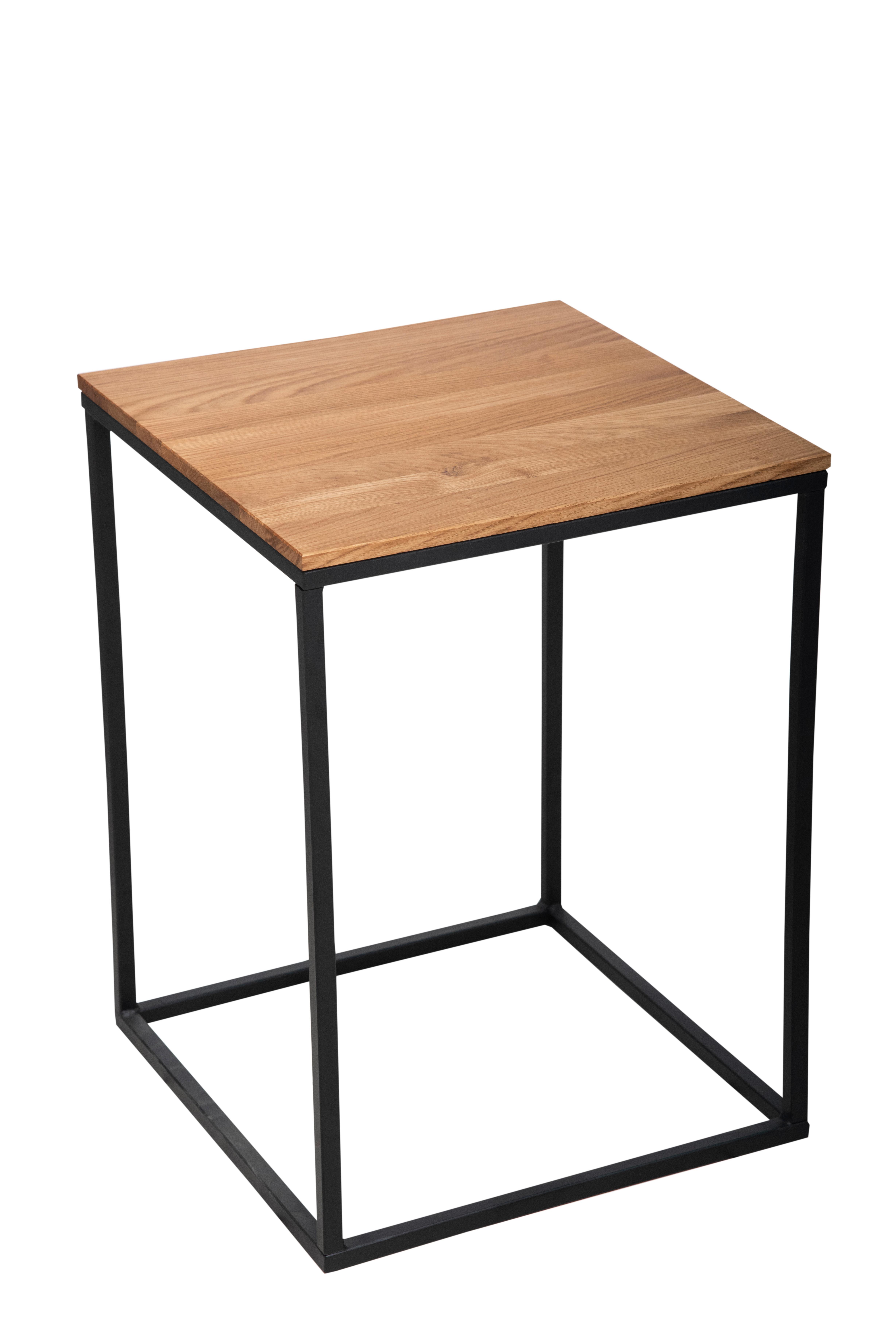 Beistelltsich Justus Schwarz/Eichefarben L: 40cm - Eichefarben/Schwarz, Natur, Holz/Metall (40/40/54cm)