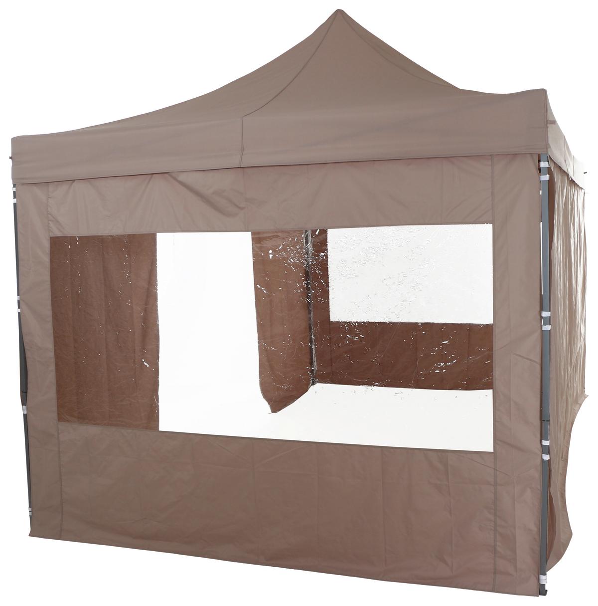 Pavillon L30551 450x300 cm Seitenteilen + Uv-Beständig - Taupe, KONVENTIONELL, Textil/Metall (450/330/300cm) - Siena Garden