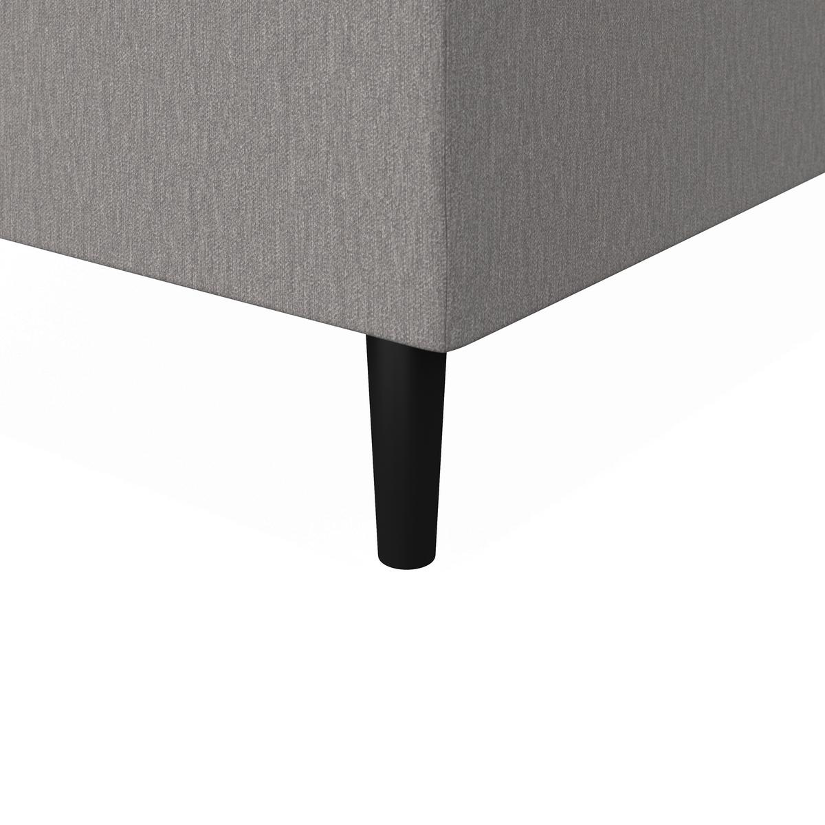 Boxspringová postel VIDA 90x200, šedá, s topperem - šedá/černá, Moderní, dřevo/textil (90/200cm) - Bessagi Home