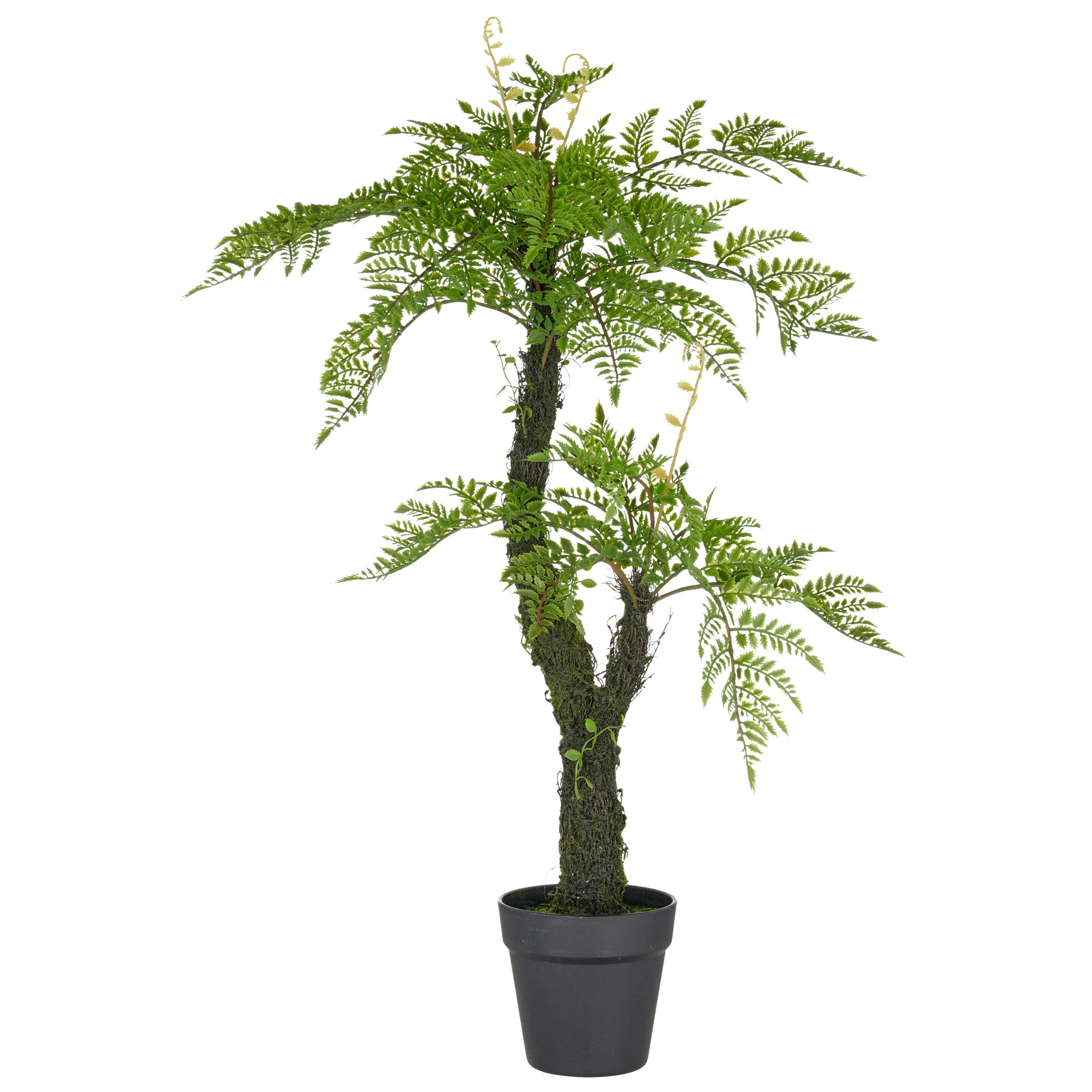 KUNSTPFLANZE Grün Braun Schwarz B: 21 cm - Schwarz/Braun, Basics, Kunststoff (80cm)