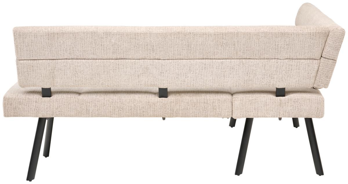 Eckbank Paros Beige, S: 150x190cm - Beige/Schwarz, KONVENTIONELL, Textil/Metall (150/190cm) - MID.YOU