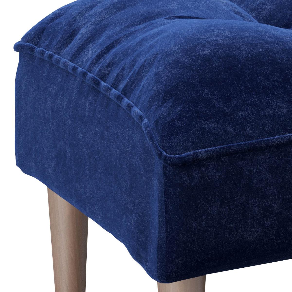 Hocker Scarlett Samt Blau Sitz Gepolstert H: 43,5 Cm - Blau, KONVENTIONELL, Textil (88/43,5/57cm) - Playboy